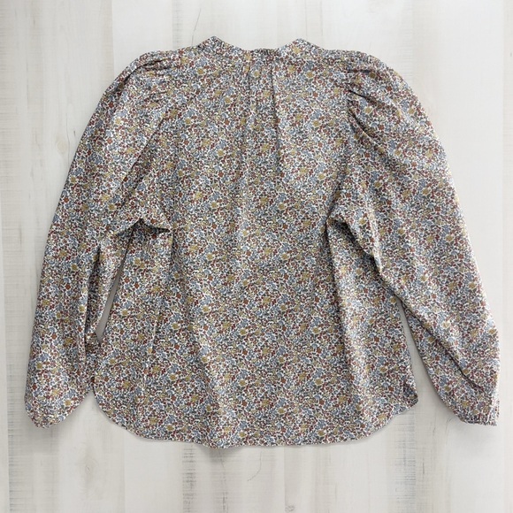 APOF floral peasant cotton floral printed blouse boho casual tuckernut L - Picture 10 of 10